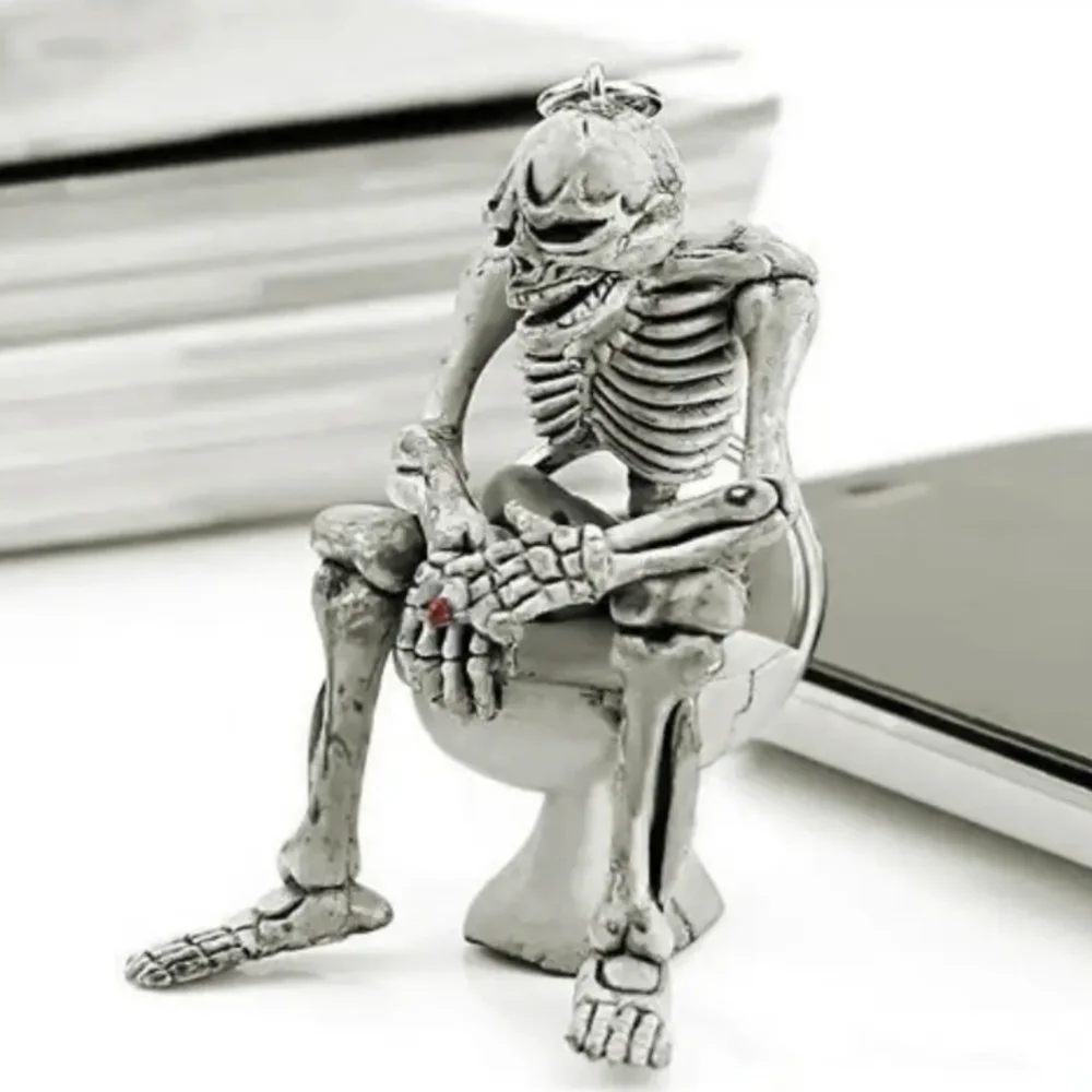 New Funny Skeleton Keychain | Gothic Novelty Key Ring | Halloween Gift